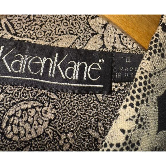 Vintage Karen Kane Whimsical Floral Button Up Shirt Women's 4 Oversized ~Flaw - Picture 6 of 8